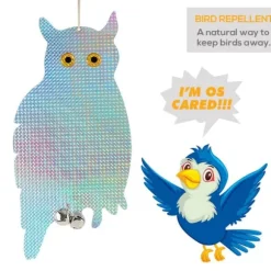 Owl Bird Repellent Control Skrämma Device Holografisk reflekterande Fake Owl Skrämmer Fågel Repellent Trädgårdstillbehör