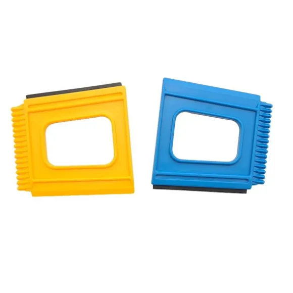 2-Pak - Isskraber med Gummiliste - Plastik - 10 x 10 cm –Skraber