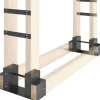 2-pak brændestativer til indendørs brug 33,5×10×15,5 cm, justerbar længde, metal, sort