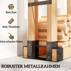 2-pak brændestativer til indendørs brug 33,5×10×15,5 cm, justerbar længde, metal, sort