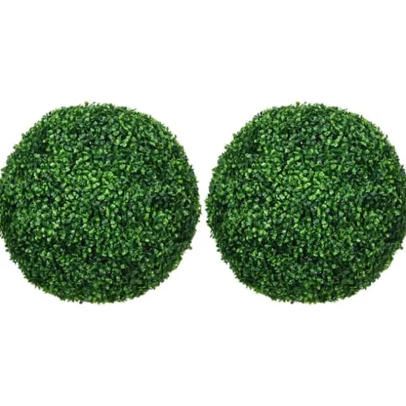 2-pak buksbomkugler 50 cm kunstige, plast, til hjem, kontor & have