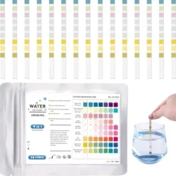 50-pak 9-i-1 pH-teststrimler – vandtest for drikkevand, pool, måler hårdhed, klor, kobber, jern, nitrat, nitrit og alkalinitet