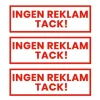 3-pak ingen reklame takkeret klistermærkatrød 3,5x10,5 cm