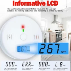 1-pak kuliltealarm med LCD-display, UL2034-standard, egnet til hjemmebrug