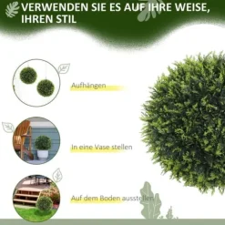 2-pak kunstig ceder 45 cm med potte, dekorative planter til hjem & have