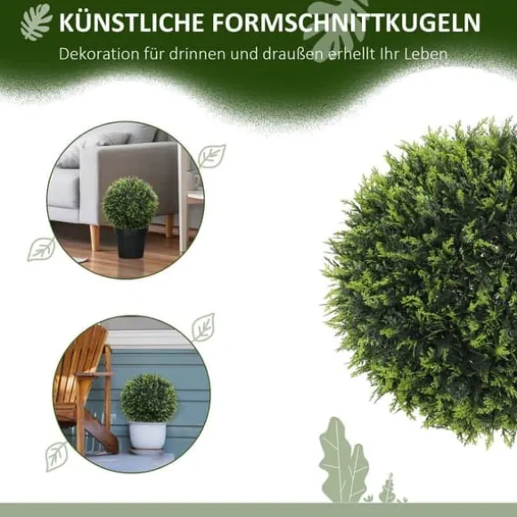 2-pak kunstig ceder 45 cm med potte, dekorative planter til hjem & have