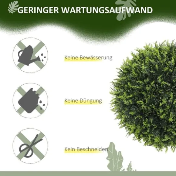 2-pak kunstig ceder 45 cm med potte, dekorative planter til hjem & have