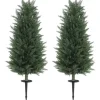 2-pak kunstig cypres 100 cm med jordspyd, naturtro til have & hjem