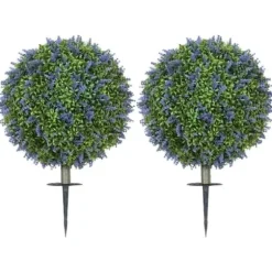 2-pak kunstig lavendel 60 cm UV-beskyttet med jordspyd, til hjem & have