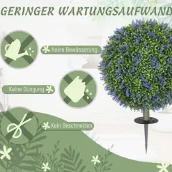 2-pak kunstig lavendel 60 cm UV-beskyttet med jordspyd, til hjem & have