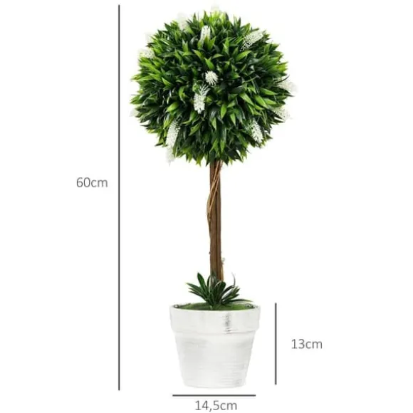 2-pak kunstig lavendel 60 cm med potte, realistisk kunstblomst til hjem & have