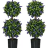 2-pak kunstig lavendel 70 cm med potte, UV-beskyttelse, til hjem & have
