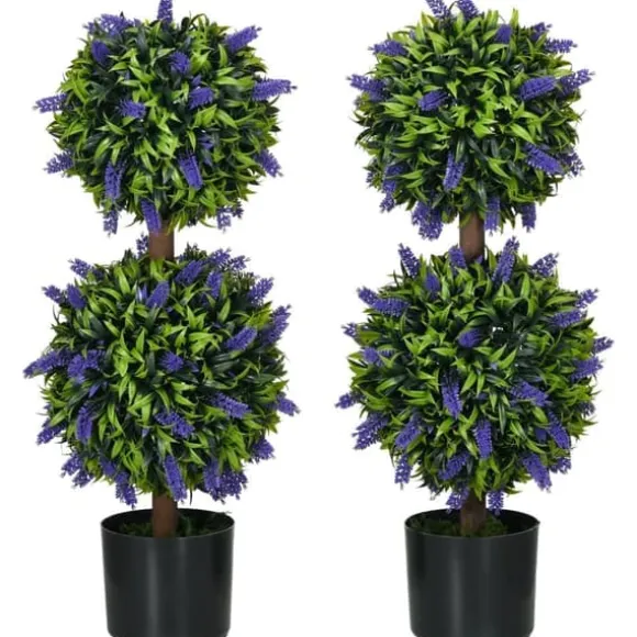 2-pak kunstig lavendel 70 cm med potte, UV-beskyttelse, til hjem & have