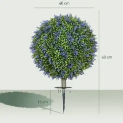 2-pak kunstig lavendel 60 cm UV-beskyttet med jordspyd, til hjem & have