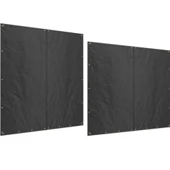 2-pak overtræk til brændestativ 174 cm, vandtæt 600D oxford, UV-beskyttelse, passer 176B x 163/175H cm, sort