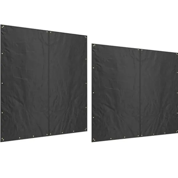 2-pak overtræk til brændestativ 174 cm, vandtæt 600D oxford, UV-beskyttelse, passer 176B x 163/175H cm, sort