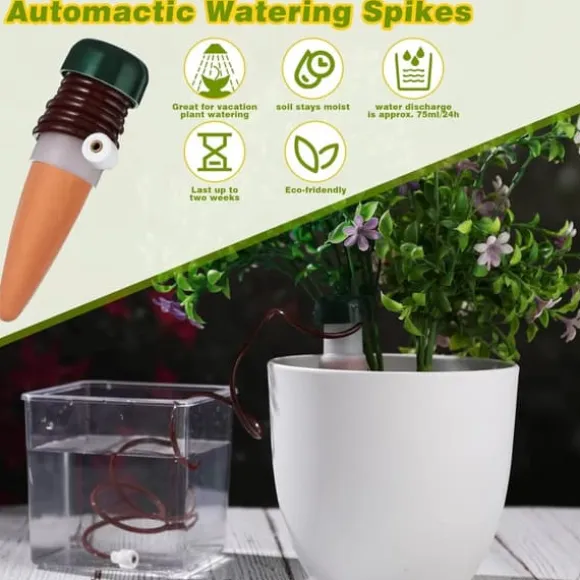 10-pak plantevandingspinde automatisk drypvandingsanordning til planter langsomt frigivende lerspidser til indendørs og udendørs brug til potteplante | CDON