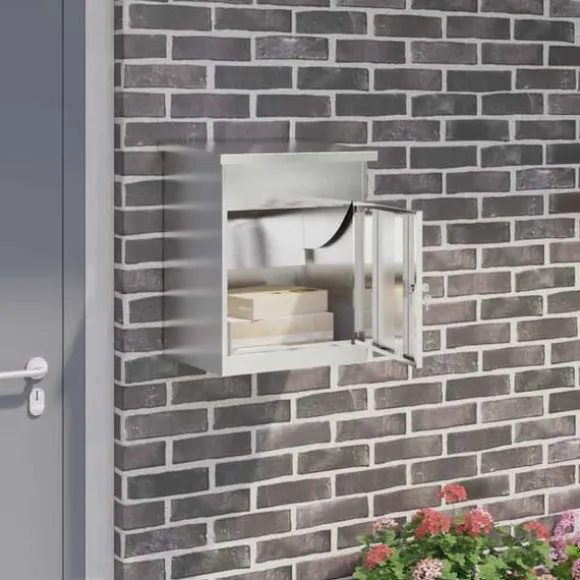 Pakke drop boks i rustfrit stål - Sikker og vandafvisende | Farve: Sort | Størrelse: 44x35x59 cm