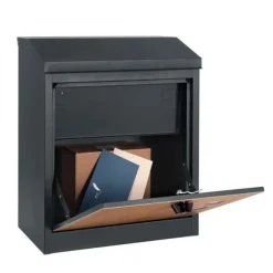 Pakkepostkasse - 43x24x52 cm - metal - antracit, trælook