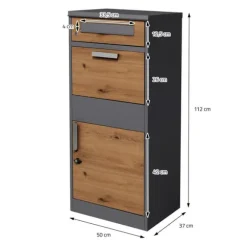 Pakkepostkasse 50x112x37 cm antracit/eg-look fremstillet af galvaniseret stål ML-design