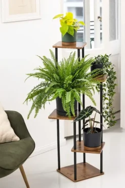 PALACE metal stående blomsterstander - sort stander til 5 blomsterpotter