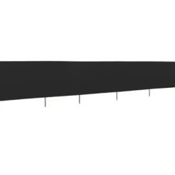 5-panelers foldbart læsejl - Beskyttelse mod vind | Farve: Sort | Størrelse: 600x160 cm