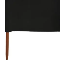 5-panelers foldbart læsejl - Beskyttelse mod vind | Farve: Sort | Størrelse: 600x160 cm