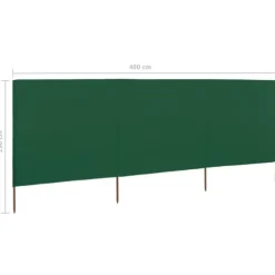 3-panelers foldbart læsejl 400x160 cm | Farve: Grøn