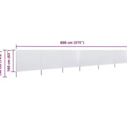 6-panels foldbart læsejl - UV-beskyttelse | Farve: Sandhvid | Størrelse: 800x160 cm