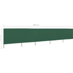 5-panels læsejl 600x160 cm stof grøn - Læsejl - Læskærm - Home & Living
