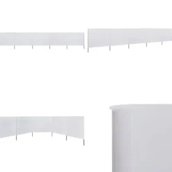 5-panels læsejl 600x120 cm stof sandhvid - Læsejl - Læskærm - Home & Living