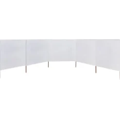 5-panels læsejl 600x120 cm stof sandhvid - Læsejl - Læskærm - Home & Living