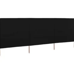 3-panels læsejl 400x160 cm stof sort - Læsejl - Læskærm - Home & Living