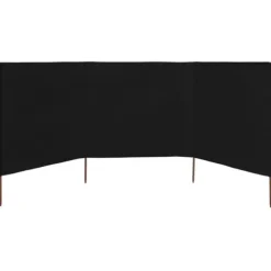 3-panels læsejl 400x160 cm stof sort - Læsejl - Læskærm - Home & Living
