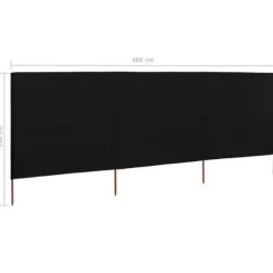 3-panels læsejl 400x160 cm stof sort - Læsejl - Læskærm - Home & Living