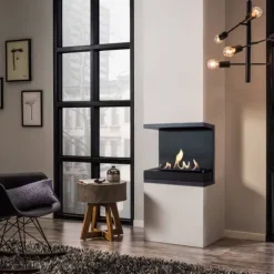 Panorama indbygningsenhed L bioethanol indbygningsovn - Sikker åben ild - 3 KW varme