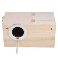Papegøjefugleredehus af træ - tilbehør af høj kvalitet til ynglebur (venstre åbning)