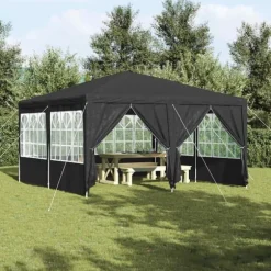 Party Telt Anthracit & Hvid - Rummeligt 400x400 cm | Farve: Anthracit & Hvid | Størrelse: 400x400x266 cm
