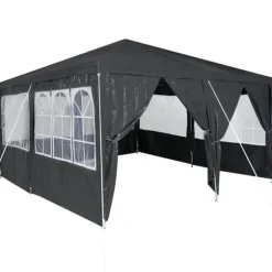 Party Telt Anthracit & Hvid - Rummeligt 400x400 cm | Farve: Anthracit & Hvid | Størrelse: 400x400x266 cm