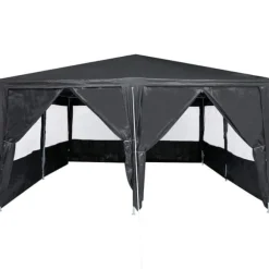 Party Telt Anthracit & Hvid - Rummeligt 400x400 cm | Farve: Anthracit & Hvid | Størrelse: 400x400x266 cm