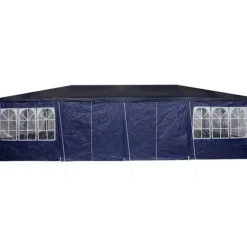 Party Tent - Utendørs Festtelt i Polyester og Stål | Farve: Blå og Hvid | Størrelse: 800x400x266 cm