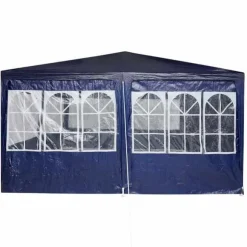 Party Tent - Utendørs Festtelt i Polyester og Stål | Farve: Blå og Hvid | Størrelse: 800x400x266 cm