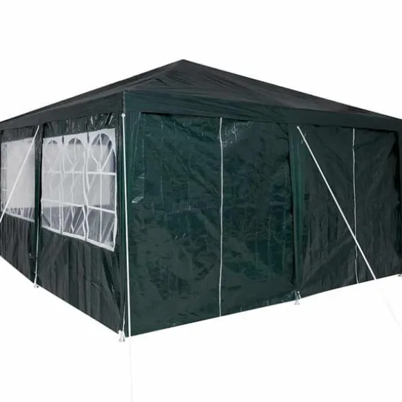 Party Tent Grøn og Hvid - Rummeligt Festtelt til Udendørs Arrangements | Størrelse: 400x400x266 cm