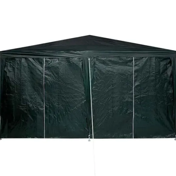 Party Tent Grøn og Hvid - Rummeligt Festtelt til Udendørs Arrangements | Størrelse: 400x400x266 cm