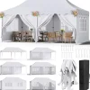 Partytelt Pavillon 3x6 m - Pop up Gazebo - Vandtæt - UV50+ - HDPE med PU-belægning - Aluminiumsramme - Sidevægge medfølger - Hvid