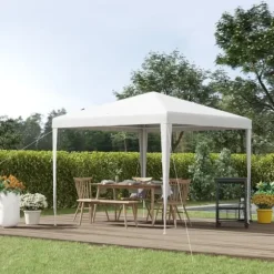 Pavillon 2,7×2,7 m vandafvisende og vinterfast, hvid
