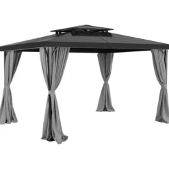 Pavillon Gardiner, 283x340x203.5 cm, Grå, Polyester