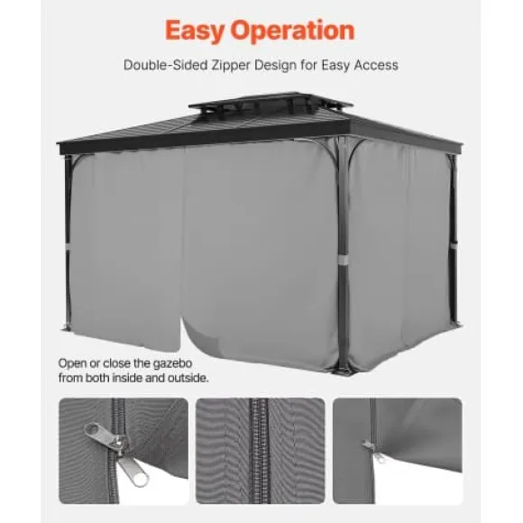 Pavillon Gardiner, 283x340x203.5 cm, Grå, Polyester