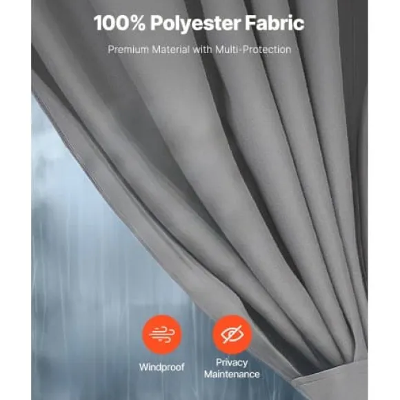 Pavillon Gardiner, 283x340x203.5 cm, Grå, Polyester