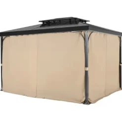 Pavillon Gardiner, 340x283x203 cm, Khaki, Vandtæt Polyester